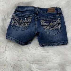Kids Denim Shorts with Embellished Pockets B5